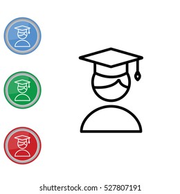 Web line icon. Student
