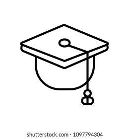 Web line icon. Student cap
