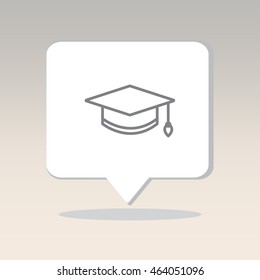 Web line icon. Student cap
