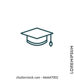 Web line icon. Student cap