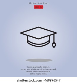 Web line icon. Student cap