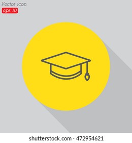 Web line icon. Student cap