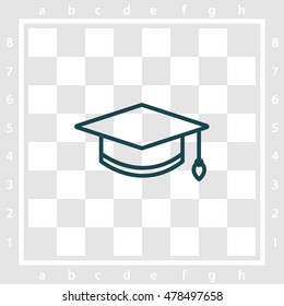 Web line icon. Student cap