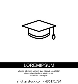 Web line icon. Student cap