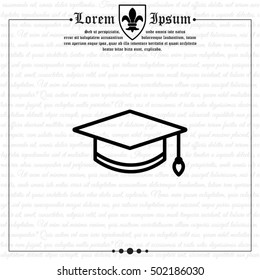 Web line icon. Student cap