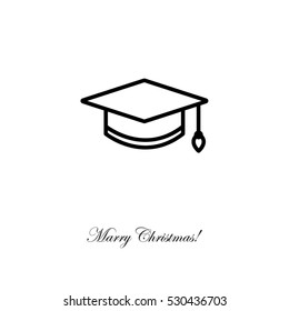 Web line icon. Student cap