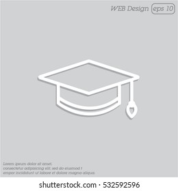 Web line icon. Student cap