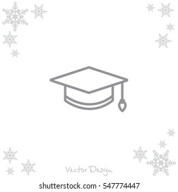 Web line icon. Student cap