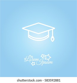 Web line icon. Student cap