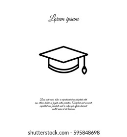 Web line icon. Student cap