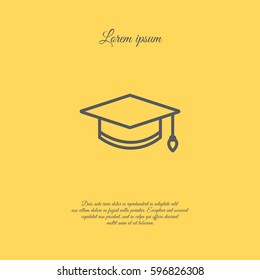 Web line icon. Student cap