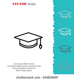 Web line icon. Student cap