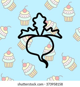 Web line icon. Sugar beet