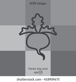 Web line icon. Sugar beet