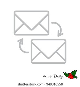 Web line icon. Synchronization messages
