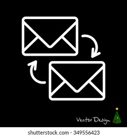 Web line icon. Synchronization messages