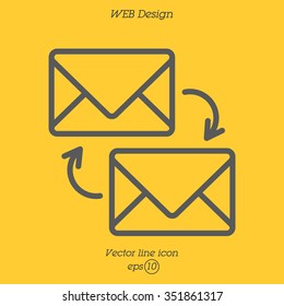 Web line icon. Synchronization messages