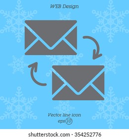 Web line icon. Synchronization messages