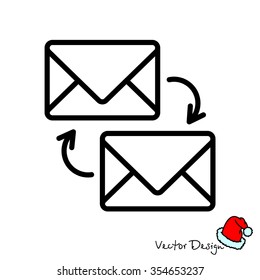 Web line icon. Synchronization messages