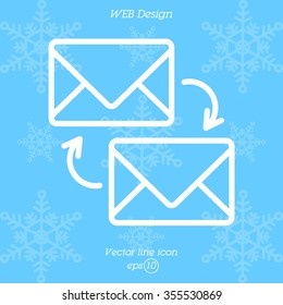 Web line icon. Synchronization messages
