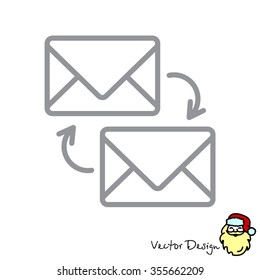 Web line icon. Synchronization messages