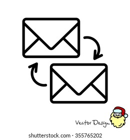 Web line icon. Synchronization messages