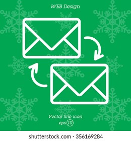Web line icon. Synchronization messages