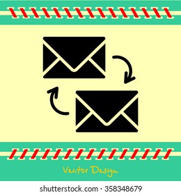 Web line icon. Synchronization messages
