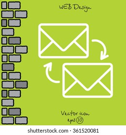 Web line icon. Synchronization messages