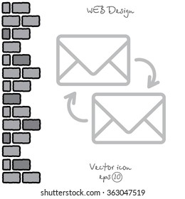 Web line icon. Synchronization messages