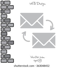 Web line icon. Synchronization messages