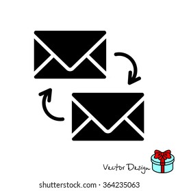 Web line icon. Synchronization messages