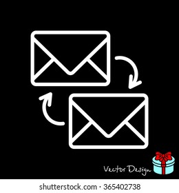 Web line icon. Synchronization messages