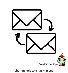 Web line icon. Synchronization messages