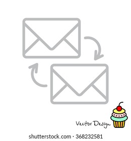Web line icon. Synchronization messages