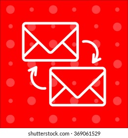 Web line icon. Synchronization messages
