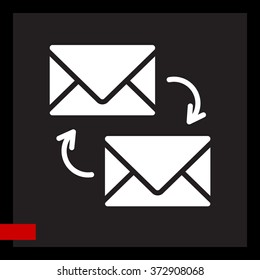Web line icon. Synchronization messages