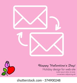 Web line icon. Synchronization messages