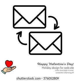 Web line icon. Synchronization messages