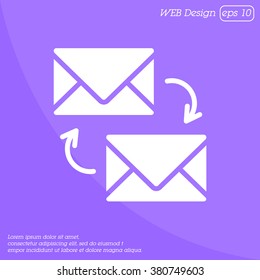 Web line icon. Synchronization messages
