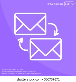 Web line icon. Synchronization messages