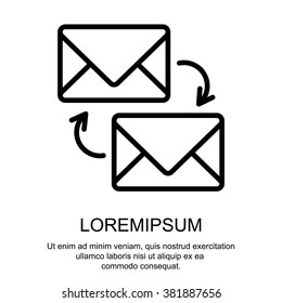Web line icon. Synchronization messages