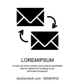 Web line icon. Synchronization messages