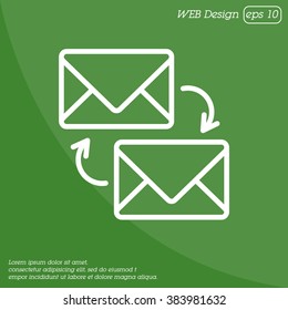 Web line icon. Synchronization messages