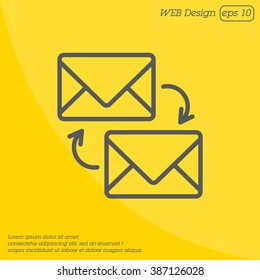 Web line icon. Synchronization messages
