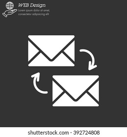 Web line icon. Synchronization messages