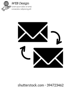 Web line icon. Synchronization messages