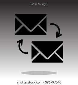 Web line icon. Synchronization messages