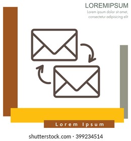 Web line icon. Synchronization messages