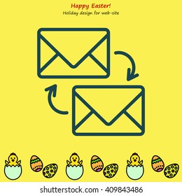 Web line icon. Synchronization messages